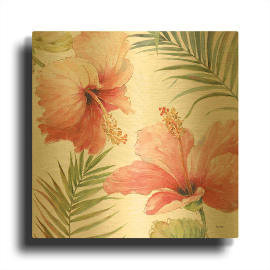 'Tropical Blush II' By Lisa Audit Gold Metal Wall Art