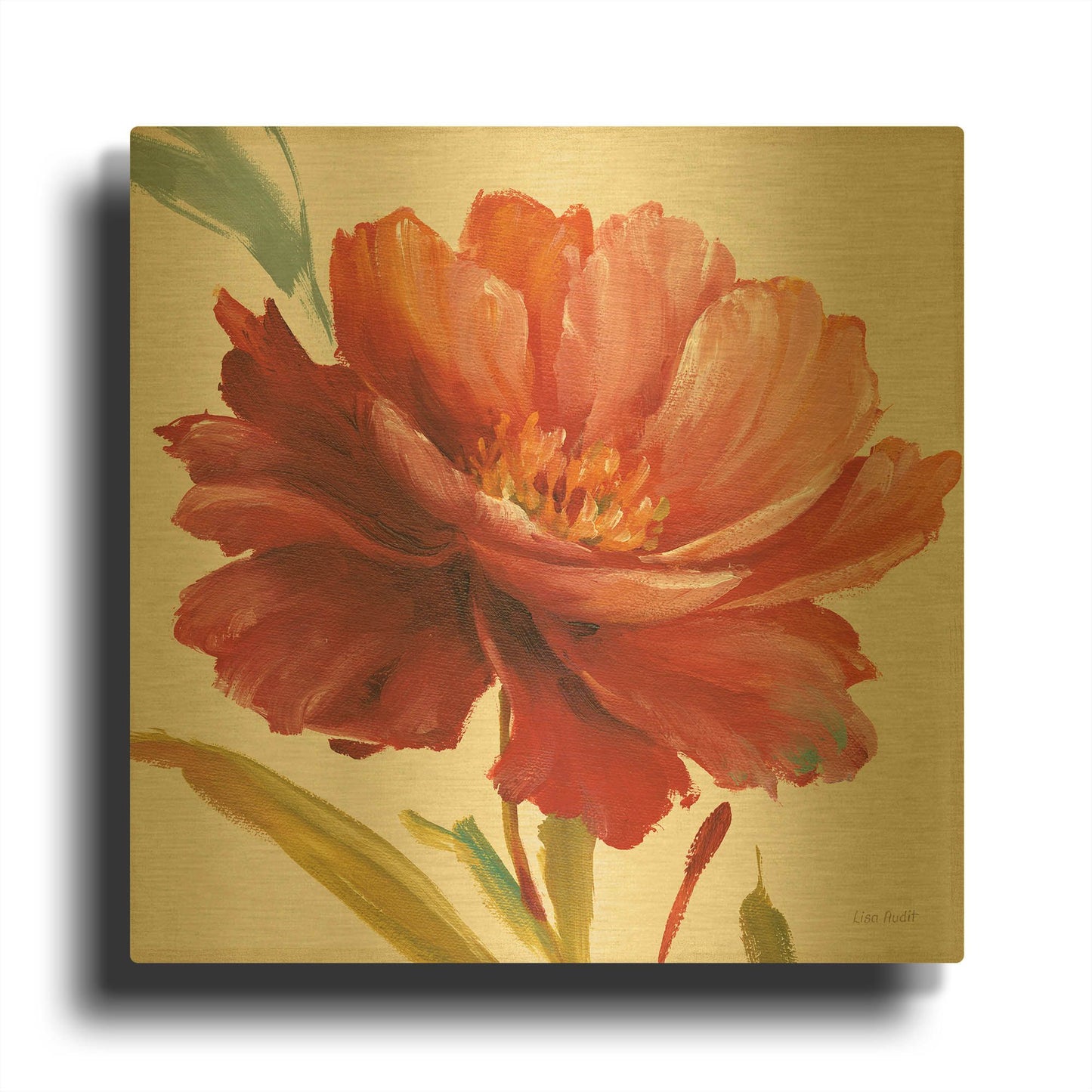 'Dancing Colors I' By Lisa Audit Gold Metal Wall Art