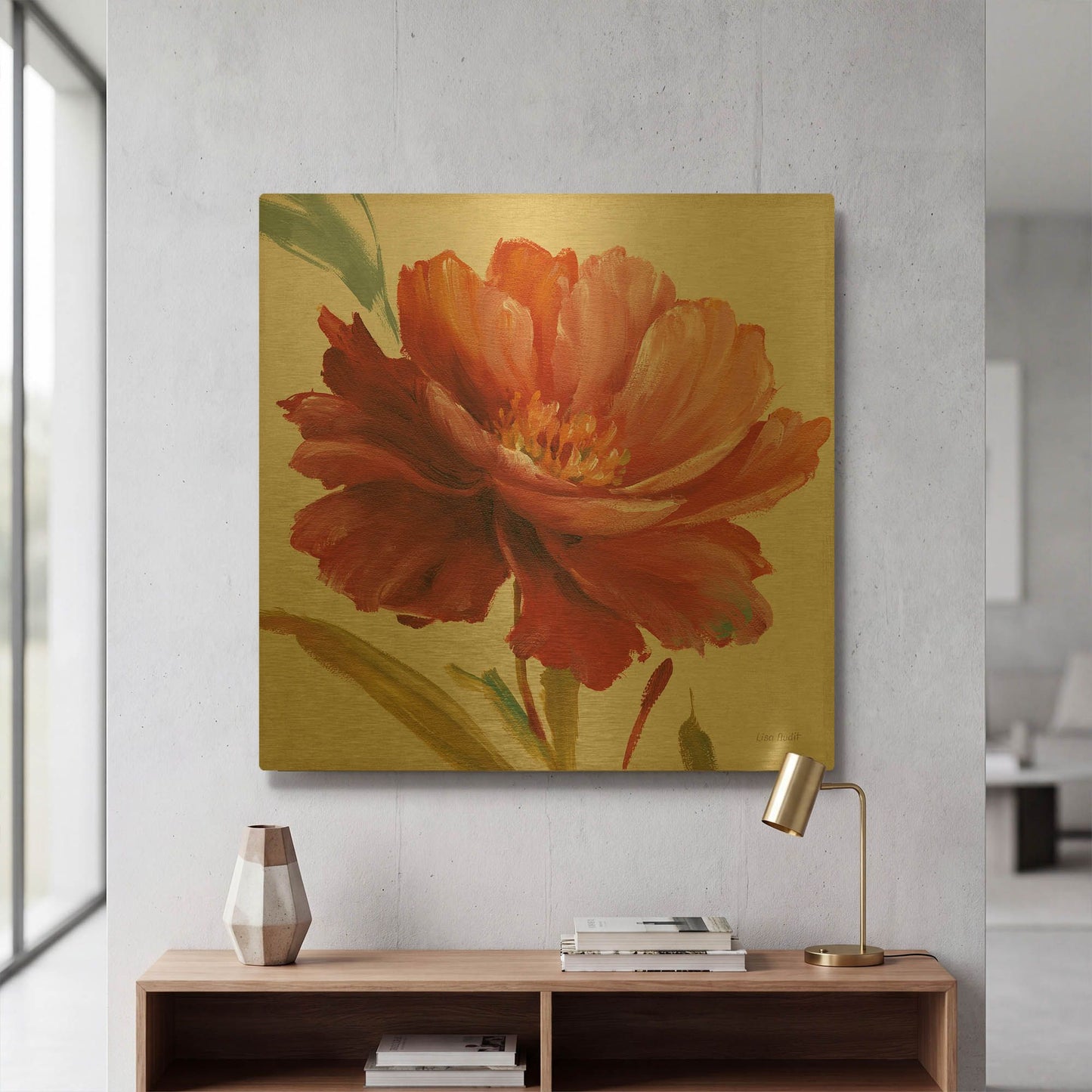 'Dancing Colors I' By Lisa Audit Gold Metal Wall Art
