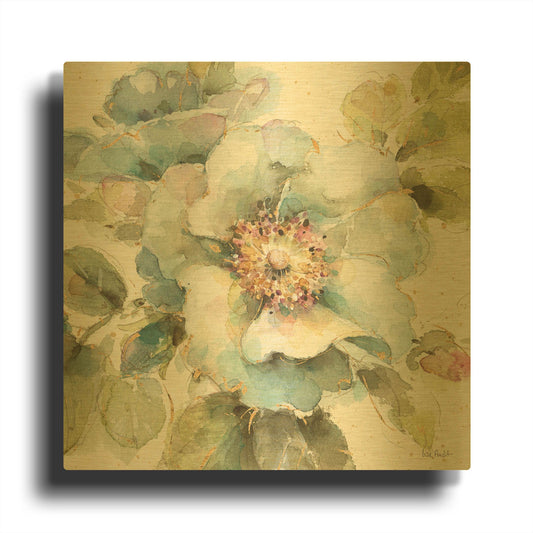 'Country Bloom VII' By Lisa Audit Gold Metal Wall Art