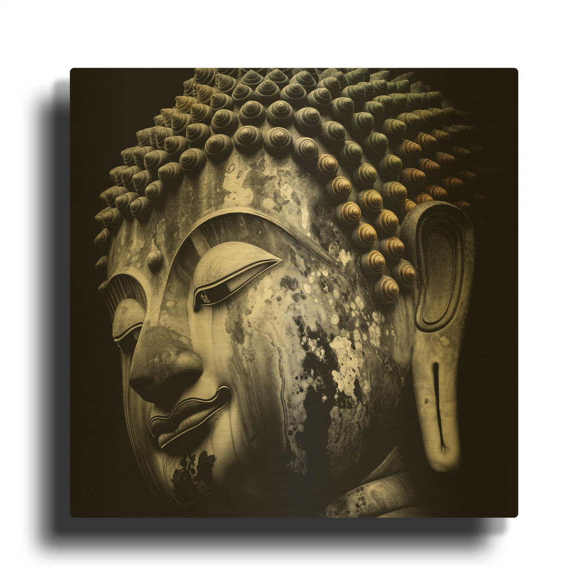 'Budha 2' By Rey Klimt Gold Metal Wall Art