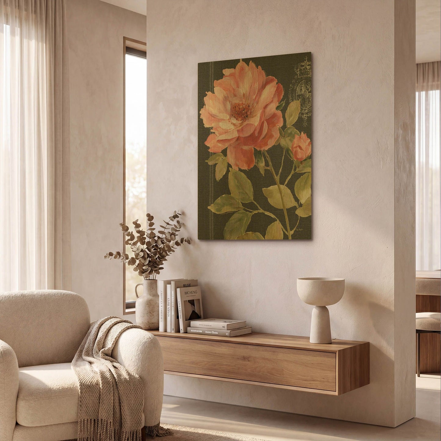 'Harmonious Rose Black' By Lisa Audit Gold Metal Wall Art