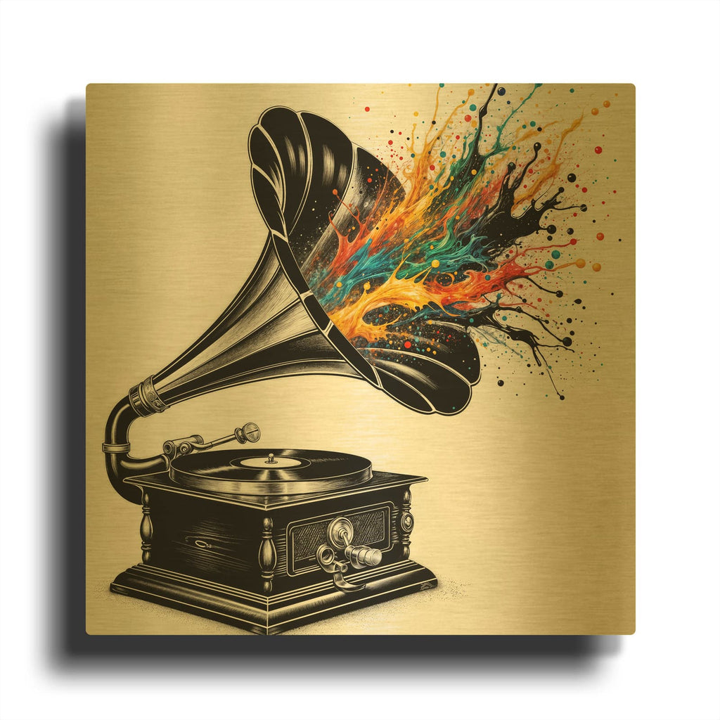'Color of Music' By Rey Klimt Gold Metal Wall Art