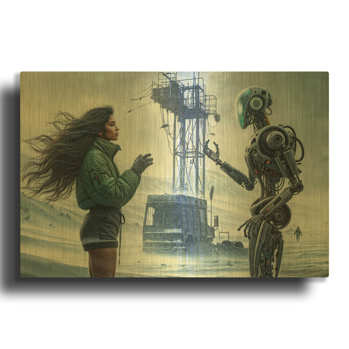 'Conversation' By Rey Klimt Gold Metal Wall Art