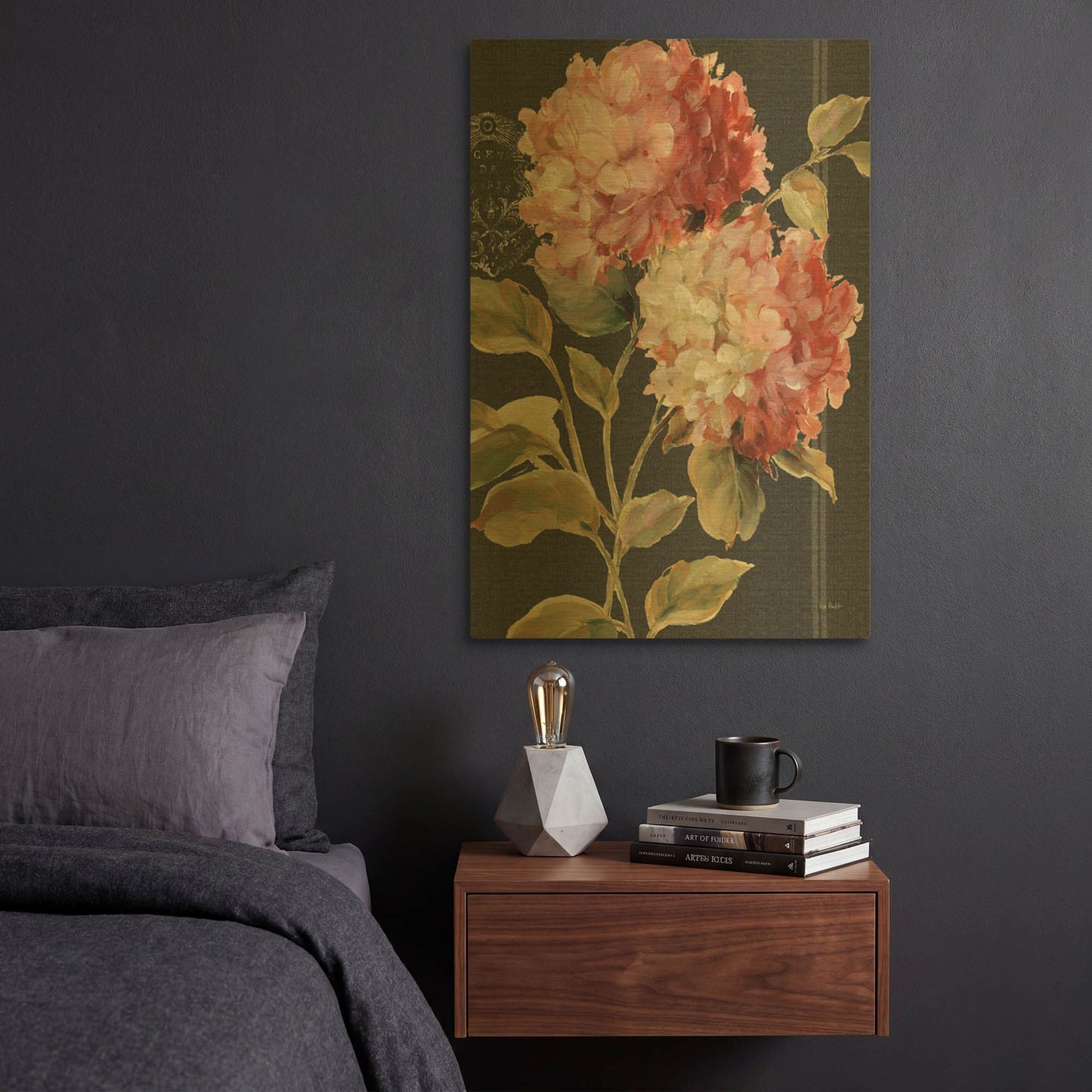 'Harmonious Hydrangeas' By Lisa Audit Gold Metal Wall Art