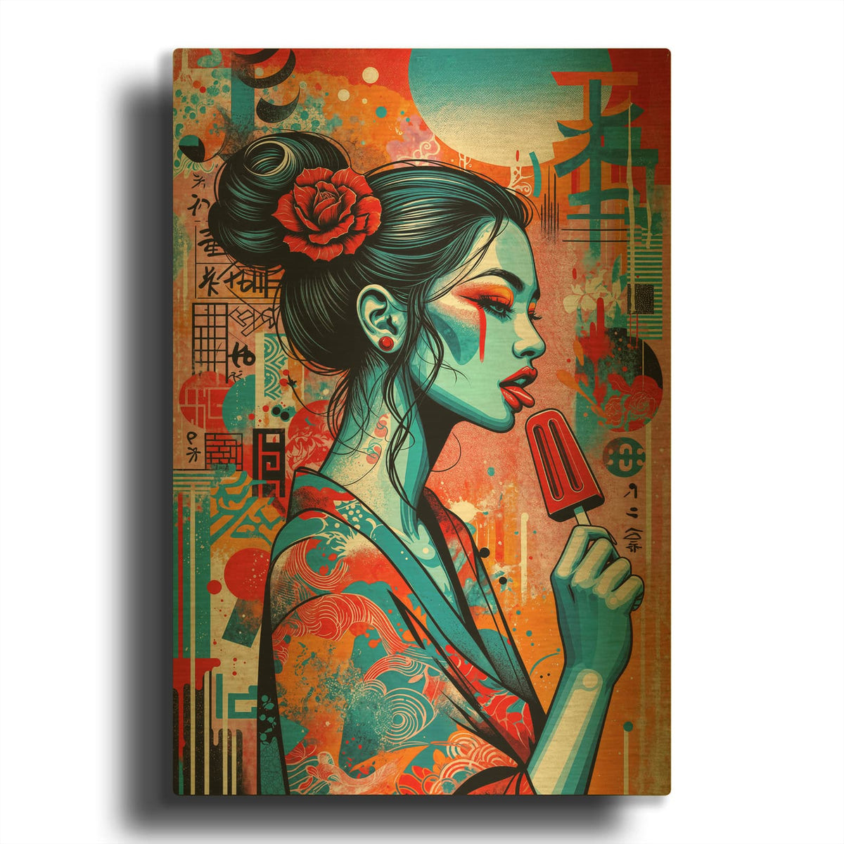 'Ice Cream Pop' By Rey Klimt Gold Metal Wall Art