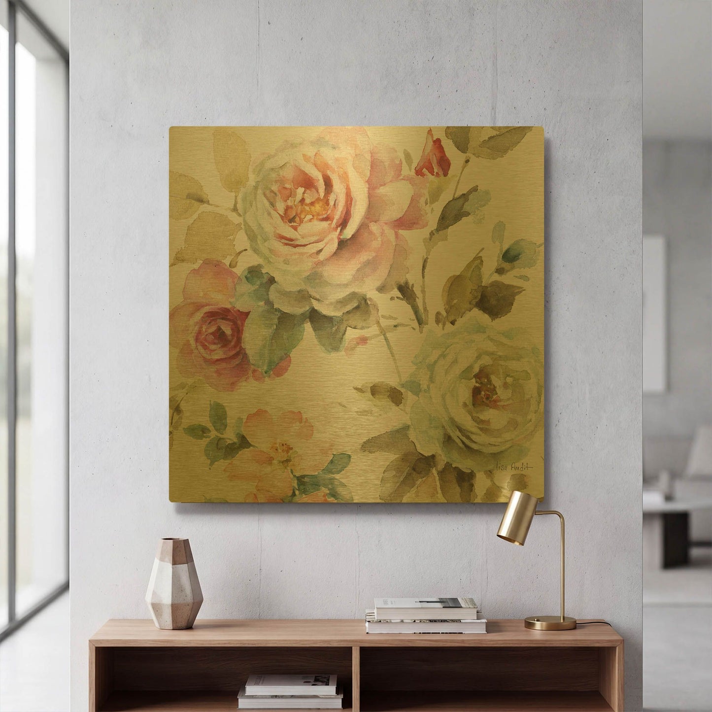 'Beautiful Romance V' By Lisa Audit Gold Metal Wall Art