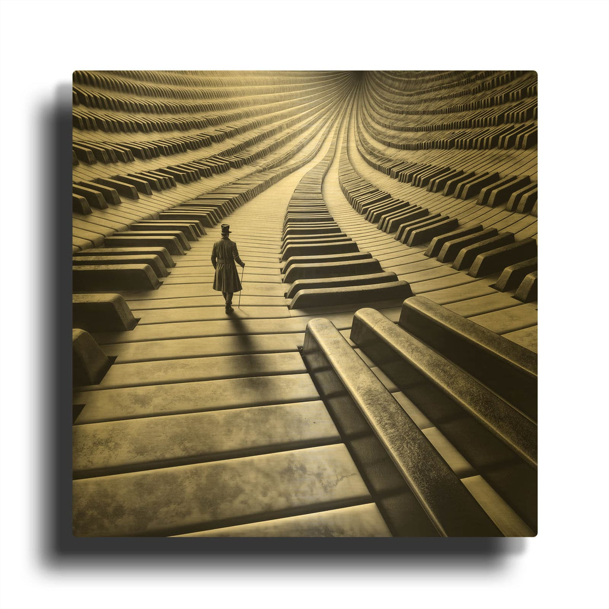 'Musical Steps 1' By Rey Klimt Gold Metal Wall Art
