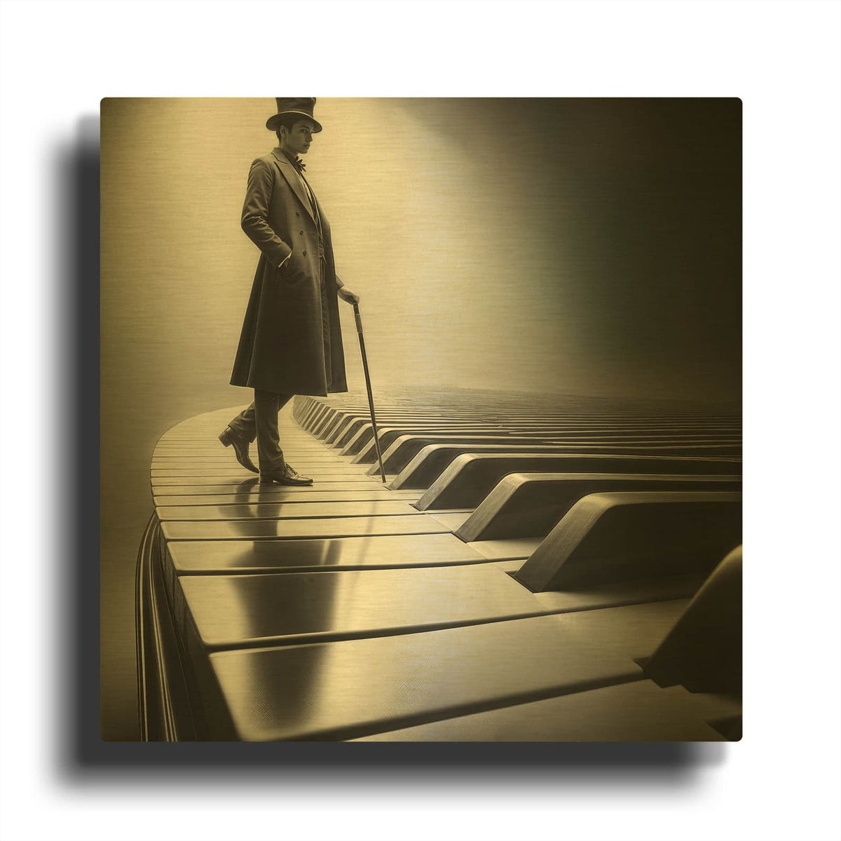'Musical Steps 3' By Rey Klimt Gold Metal Wall Art