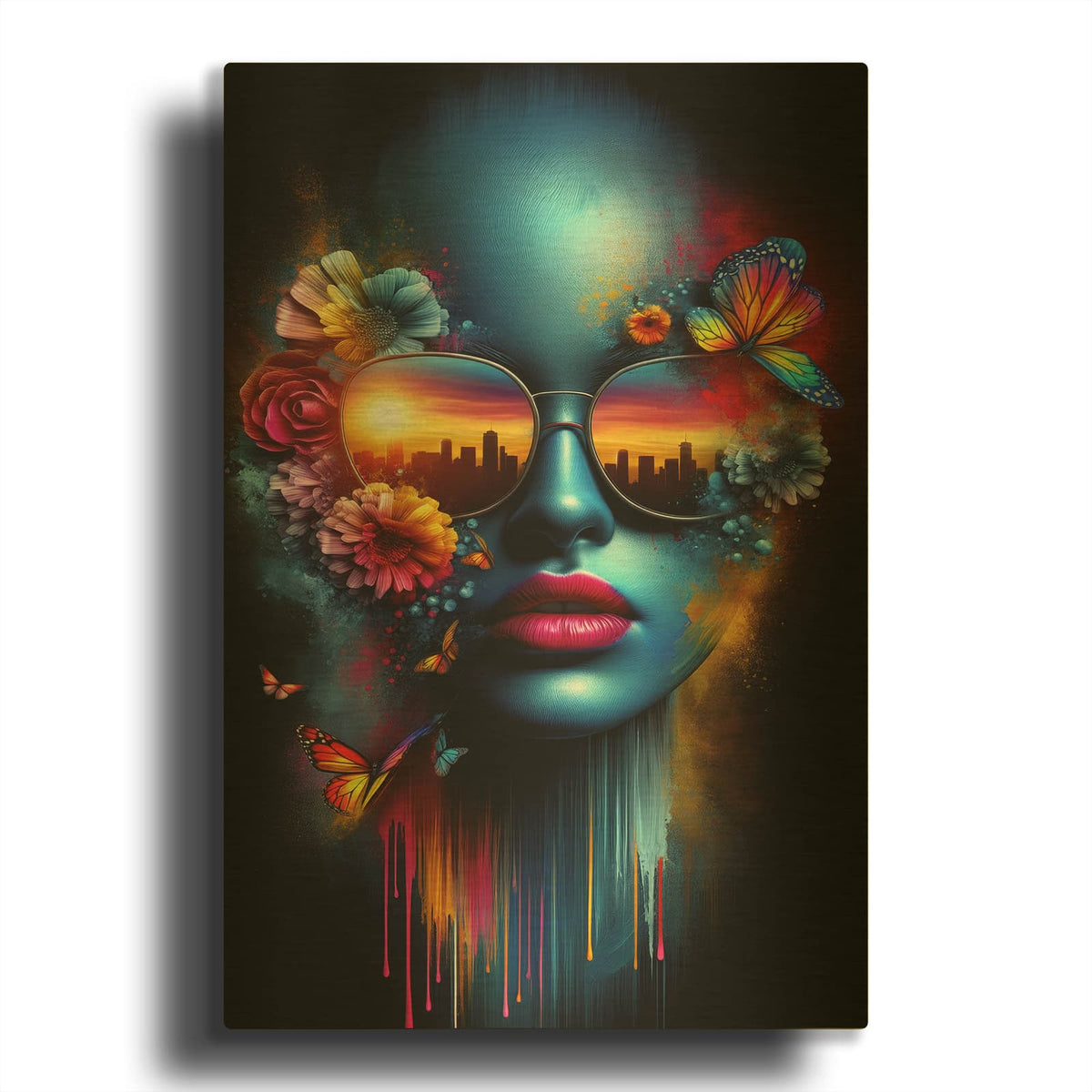 'My Morning Look' By Rey Klimt Gold Metal Wall Art