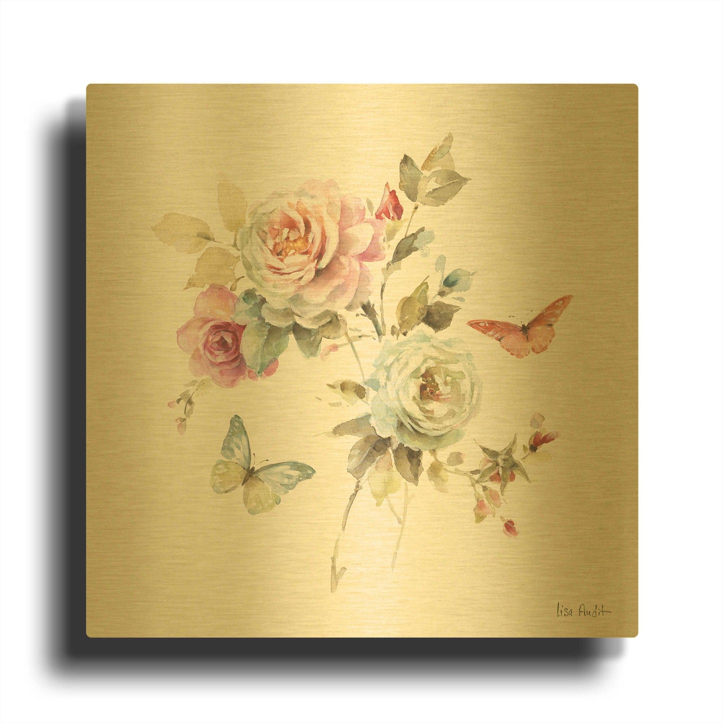 'Beautiful Romance VII' By Lisa Audit Gold Metal Wall Art