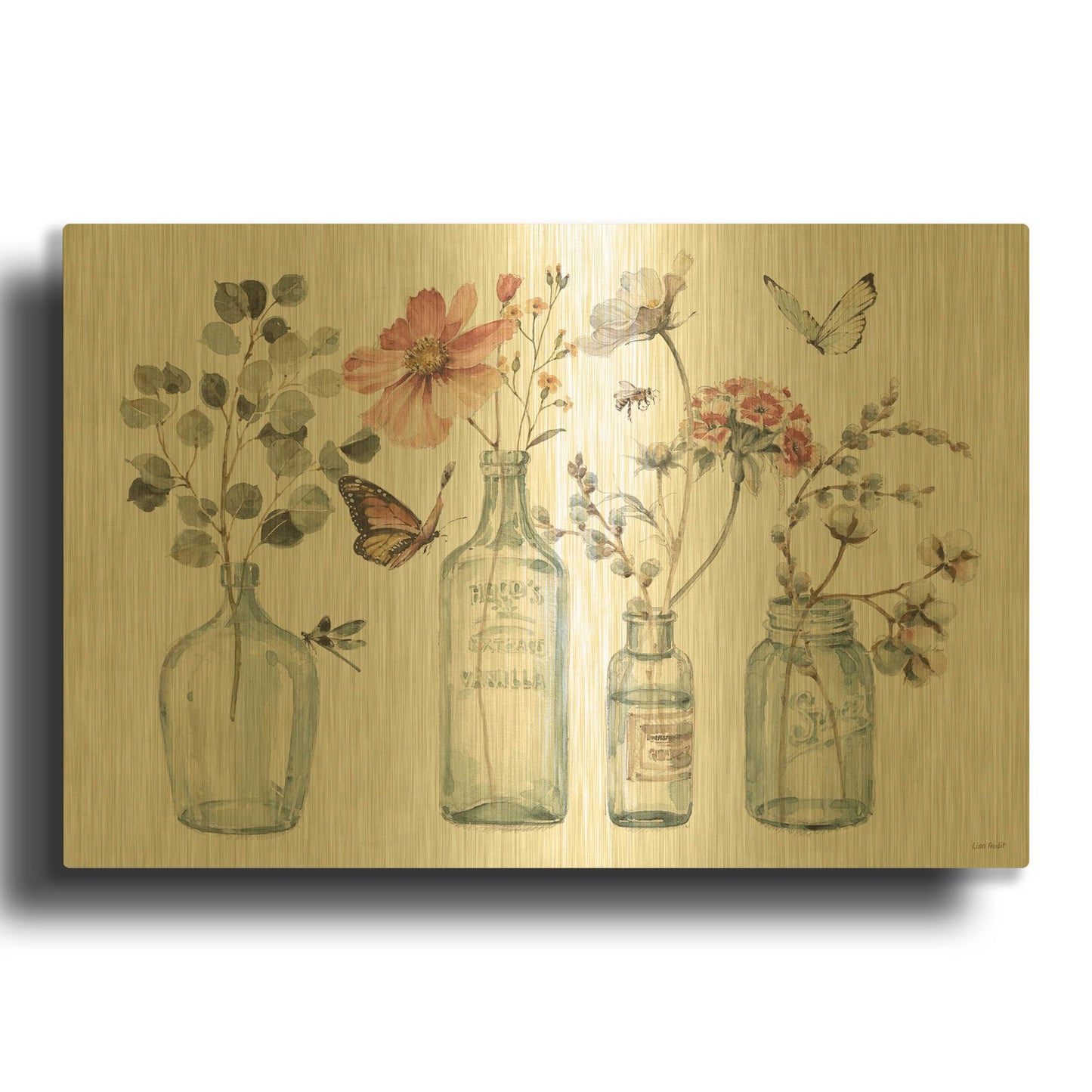 'A Country Weekend VIII' By Lisa Audit Gold Metal Wall Art