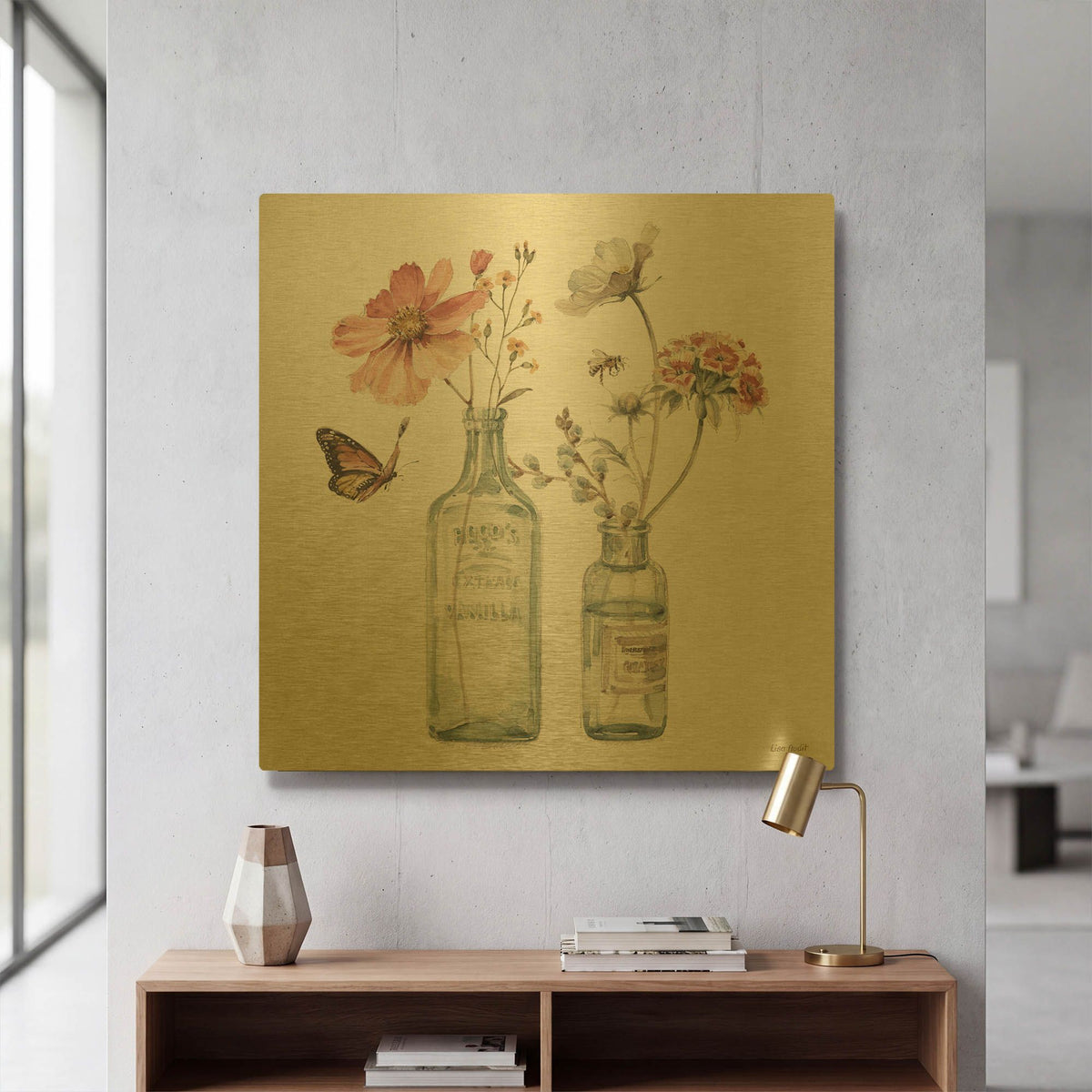 'A Country Weekend X' By Lisa Audit Gold Metal Wall Art