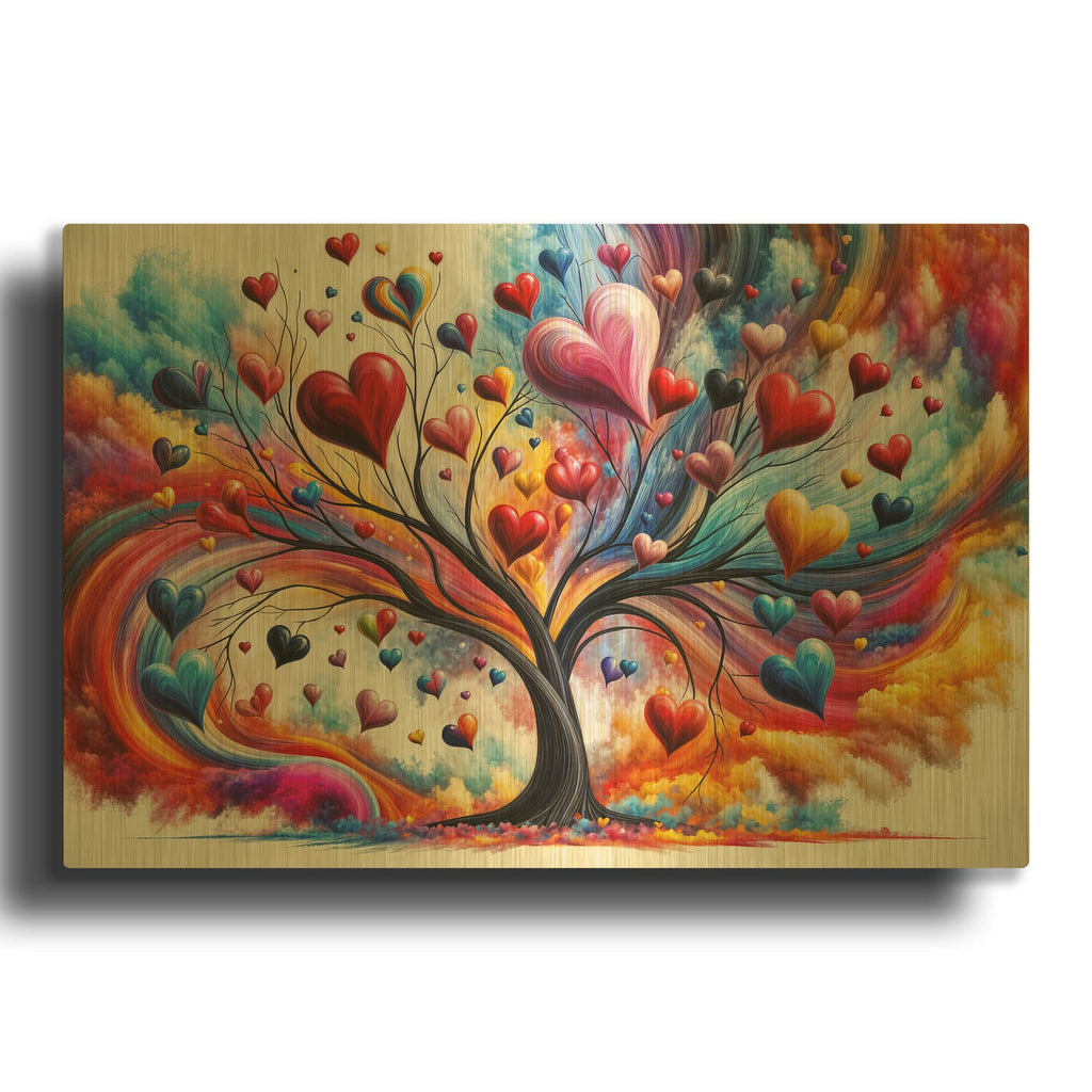 'Tree of Love' By Rey Klimt Gold Metal Wall Art