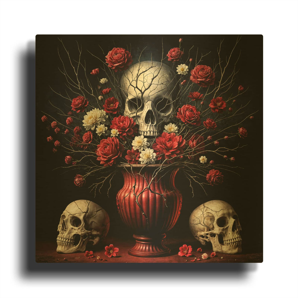 'Dead Flowers 1' By KIR.DART Gold Metal Wall Art