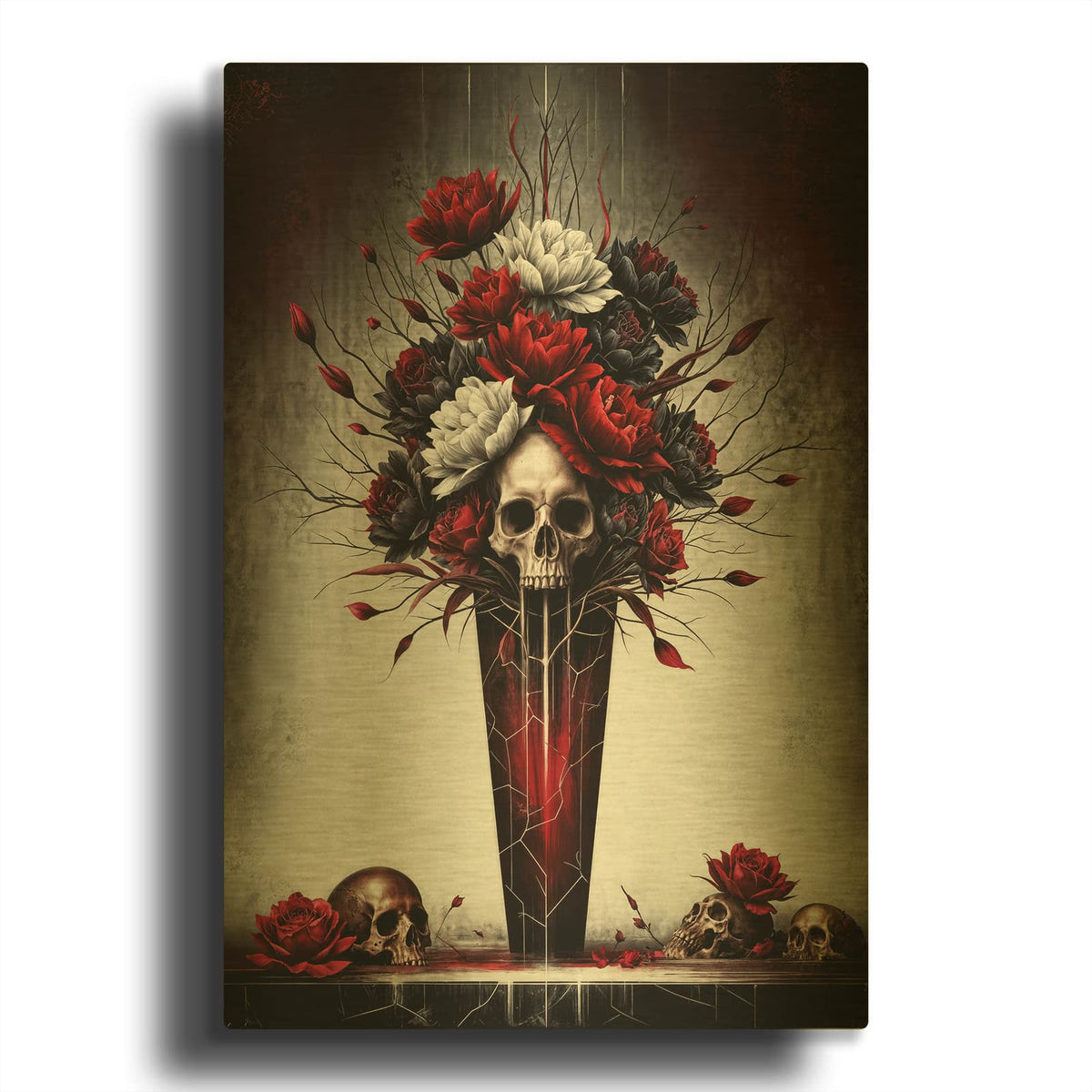 'Dead Flowers 2' By KIR.DART Gold Metal Wall Art