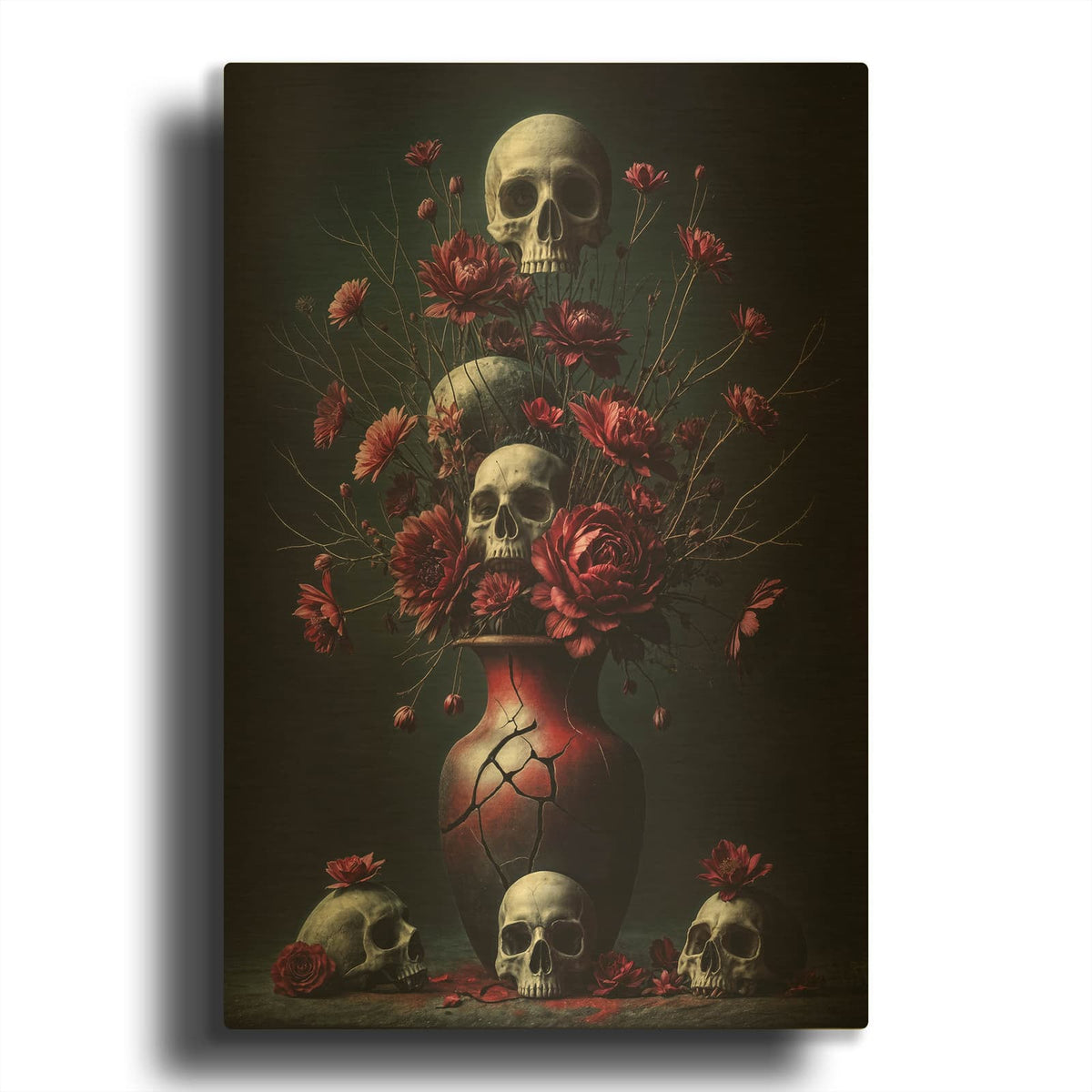 'Dead Flowers 3' By KIR.DART Gold Metal Wall Art