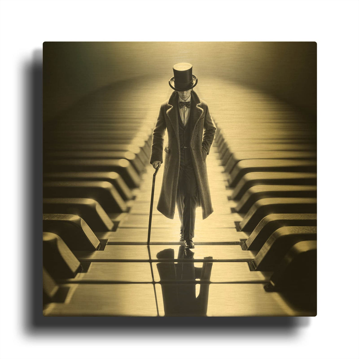 'Musical Steps 2' By KIR.DART Gold Metal Wall Art