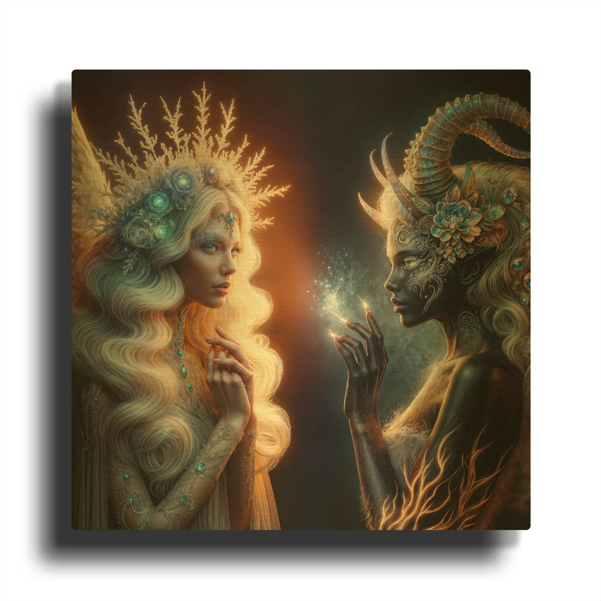 'Sisters' By KIR.DART Gold Metal Wall Art