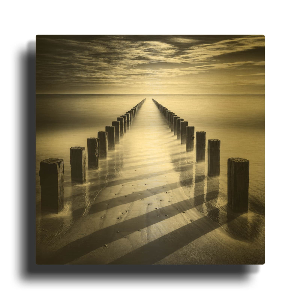 'Standing Still' By KIR.DART Gold Metal Wall Art