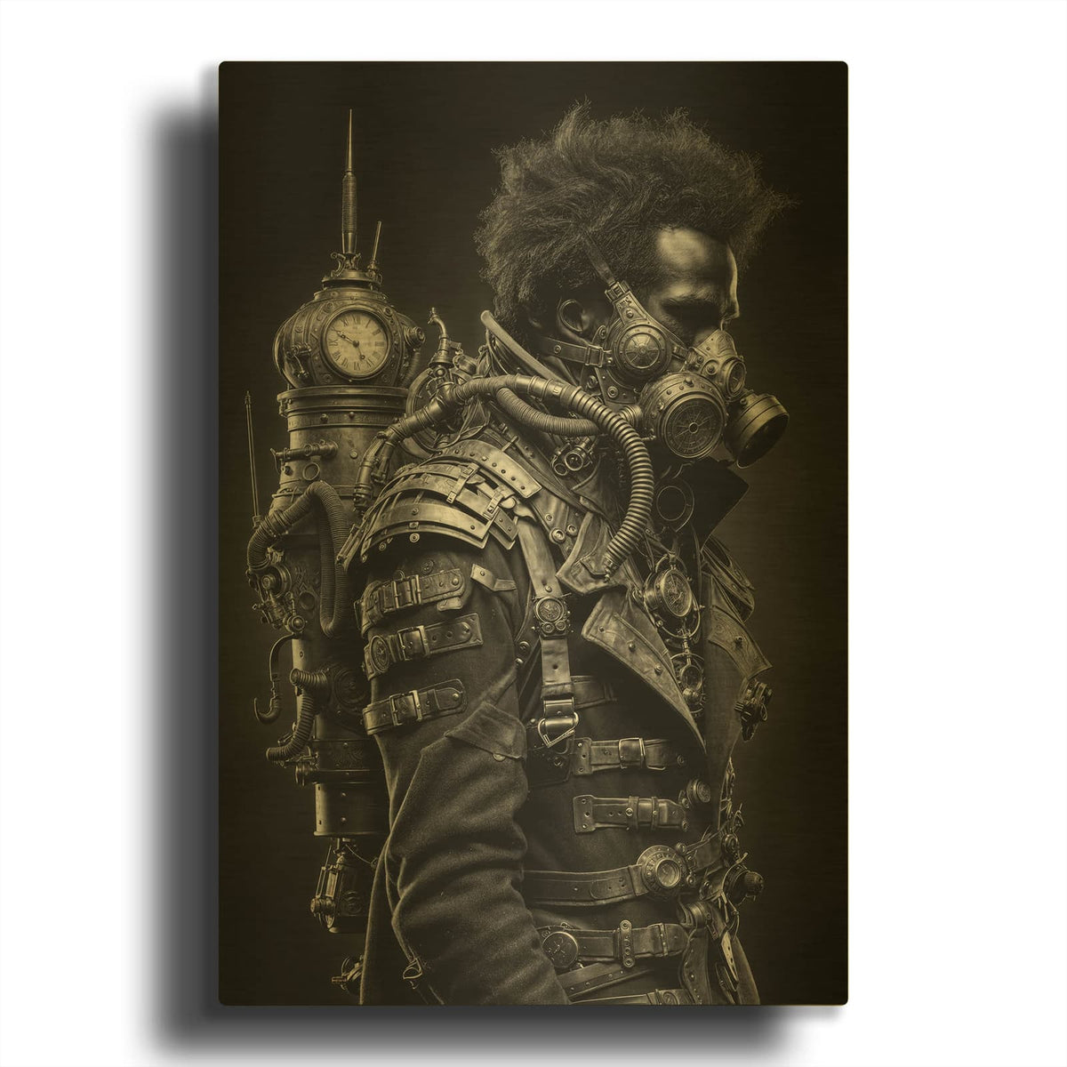 'Time Traveler 1' By KIR.DART Gold Metal Wall Art