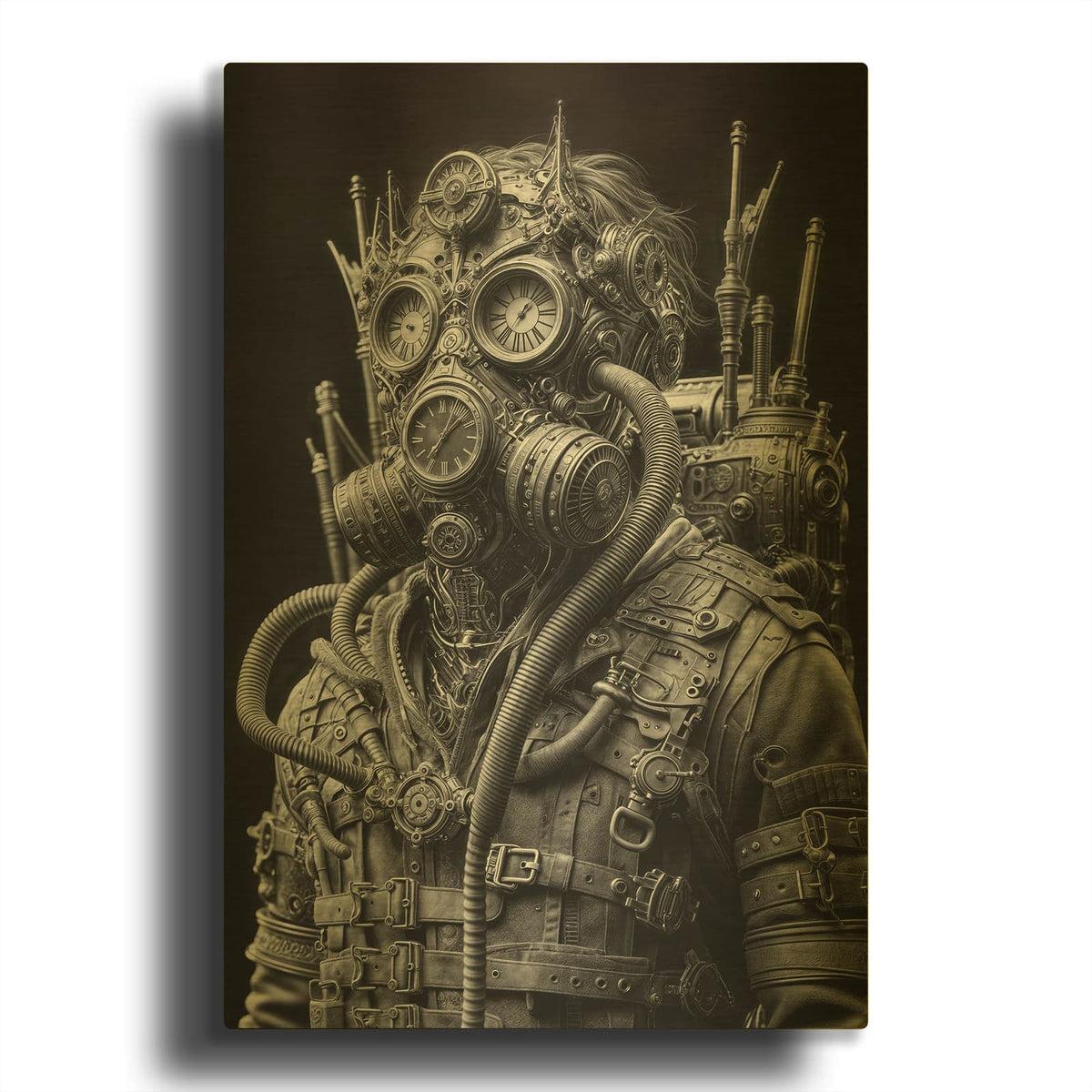 'Time Traveler 3' By KIR.DART Gold Metal Wall Art