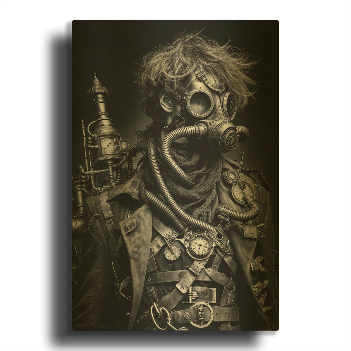 'Time Traveler 4' By KIR.DART Gold Metal Wall Art