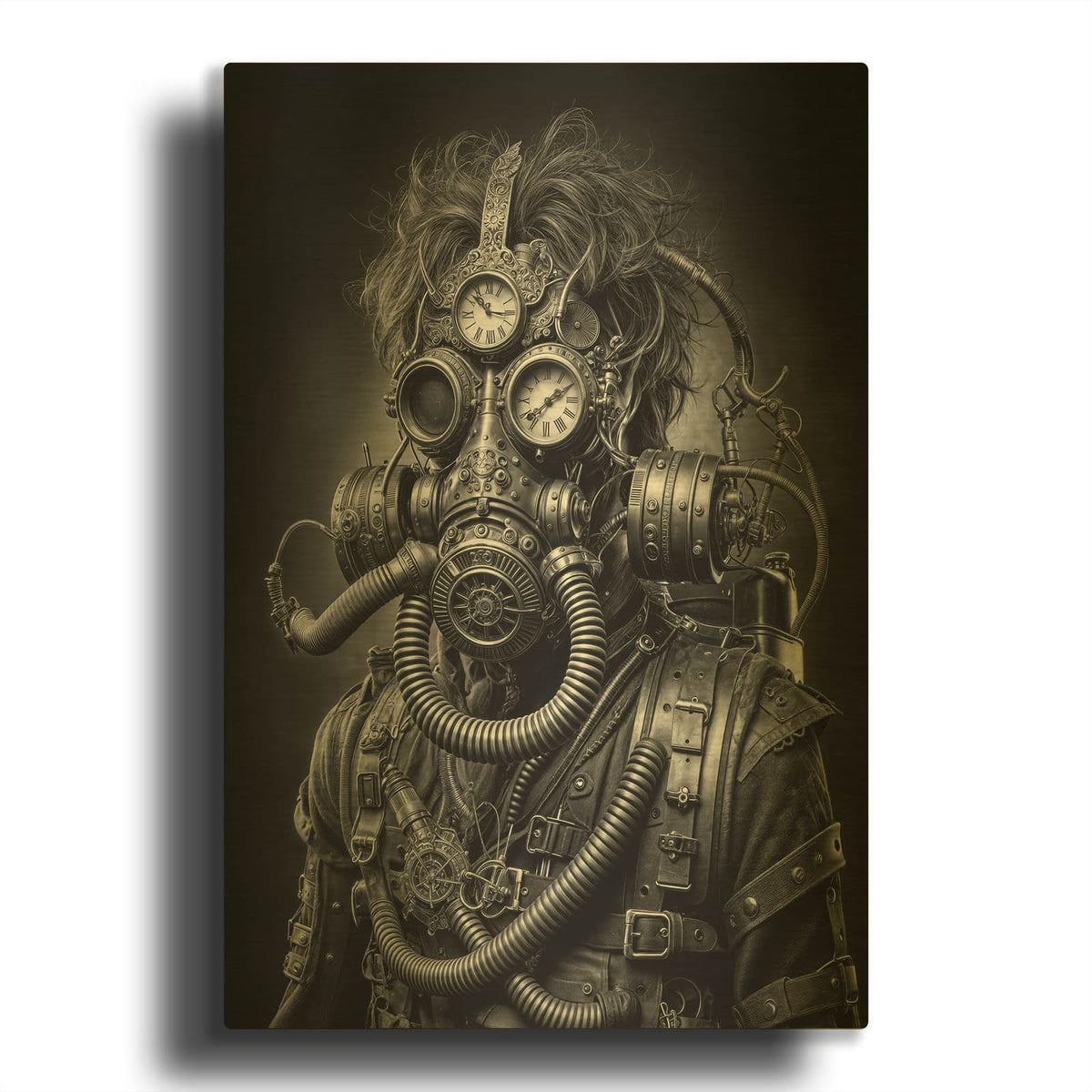 'Time Traveler 5' By KIR.DART Gold Metal Wall Art