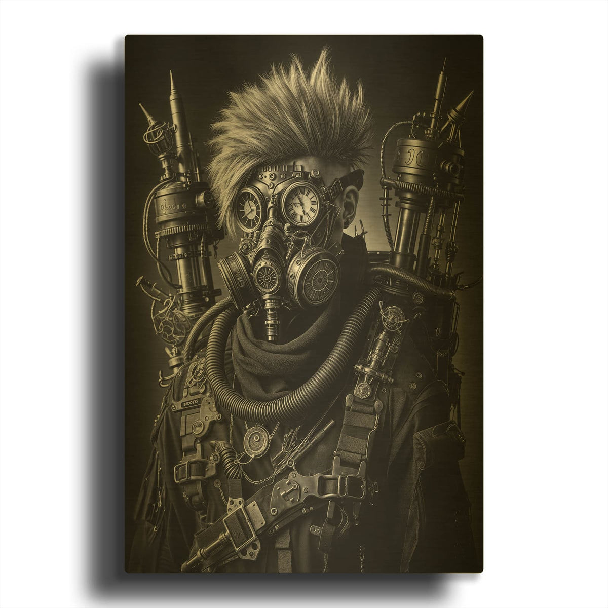 'Time Traveler 6' By KIR.DART Gold Metal Wall Art
