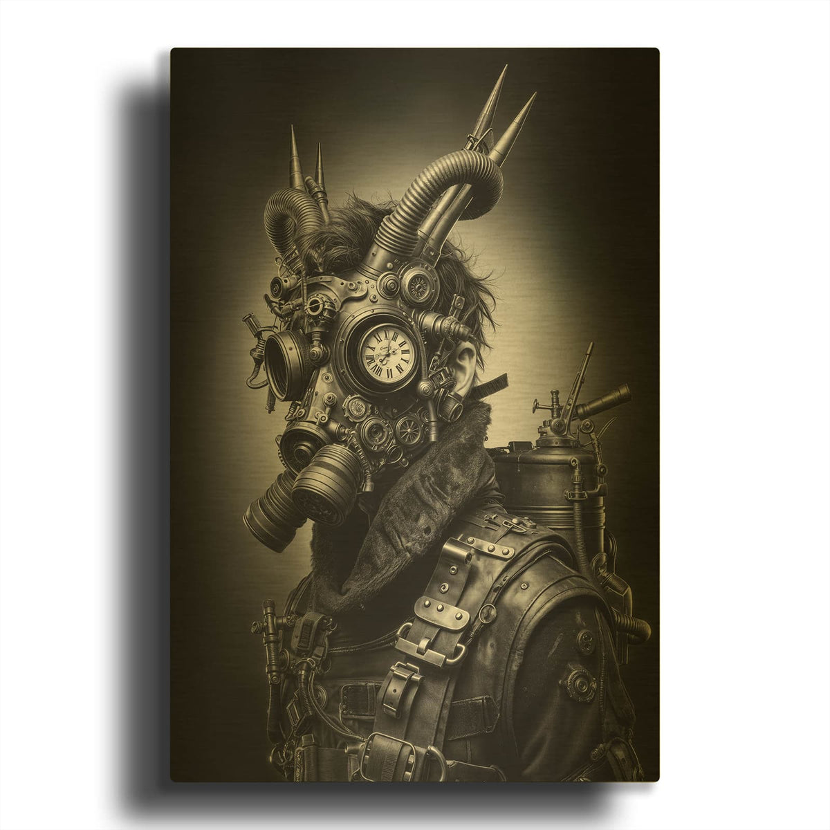 'TIme Traveler 7' By KIR.DART Gold Metal Wall Art