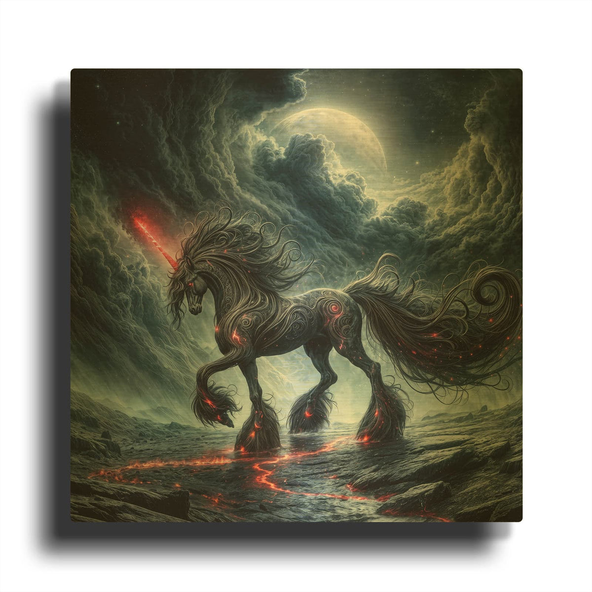 'Unicorn Beast' By KIR.DART Gold Metal Wall Art