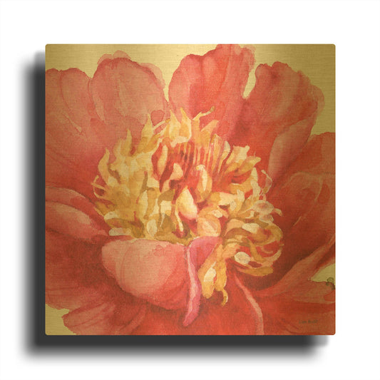 'Pink Garden V' By Lisa Audit Gold Metal Wall Art