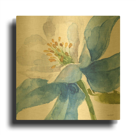 'Blue And Green Garden VI' By Lisa Audit Gold Metal Wall Art