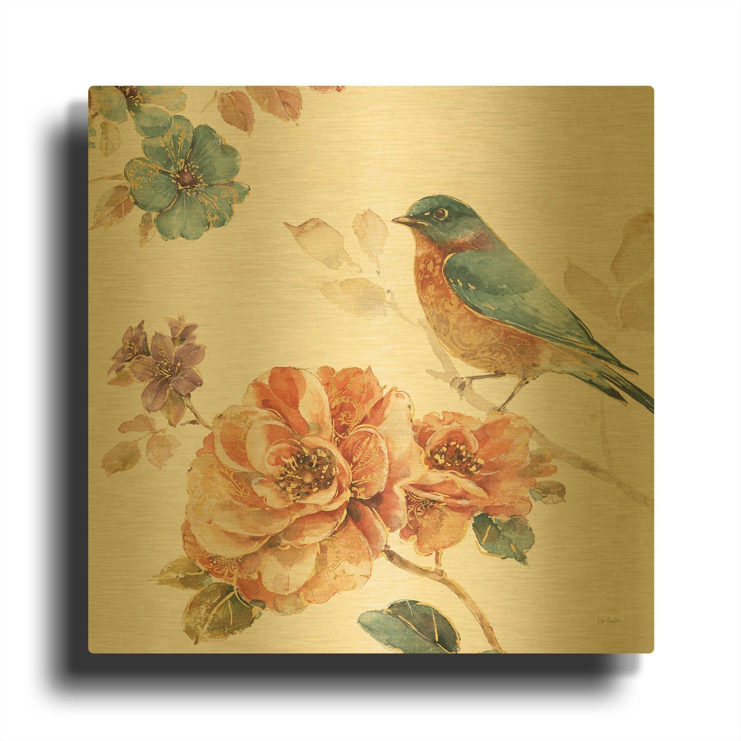 'Spiced Nature III' By Lisa Audit Gold Metal Wall Art