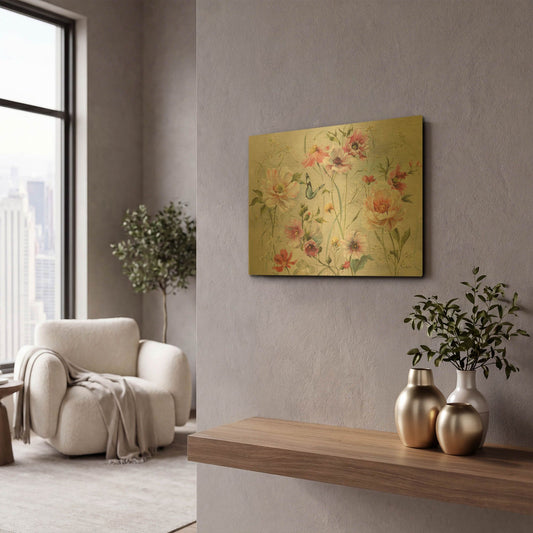'Antique Garden I' By Lisa Audit Gold Metal Wall Art