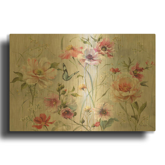 'Antique Garden I' By Lisa Audit Gold Metal Wall Art