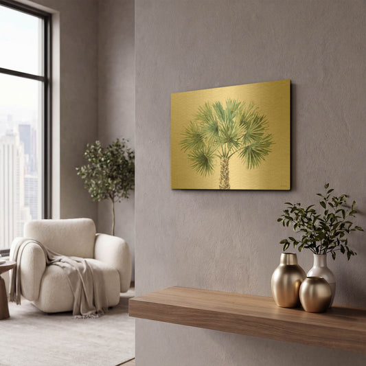 'Mixed Greens XIII' By Lisa Audit Gold Metal Wall Art