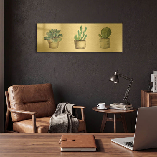 'Mixed Greens XLVIII' By Lisa Audit Gold Metal Wall Art