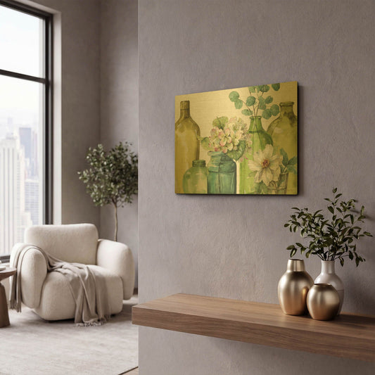 'Mixed Greens XIIX' By Lisa Audit Gold Metal Wall Art