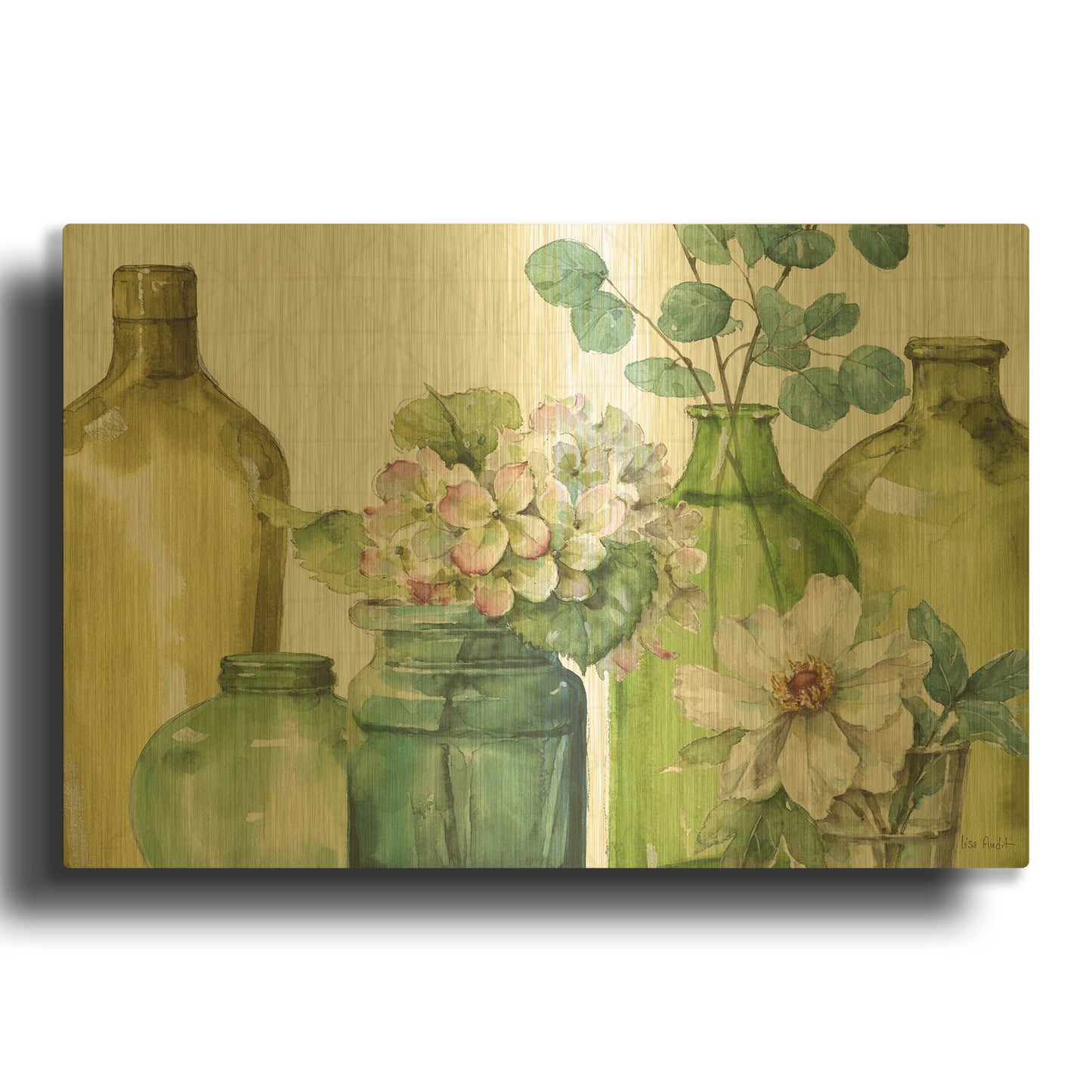 'Mixed Greens XIIX' By Lisa Audit Gold Metal Wall Art