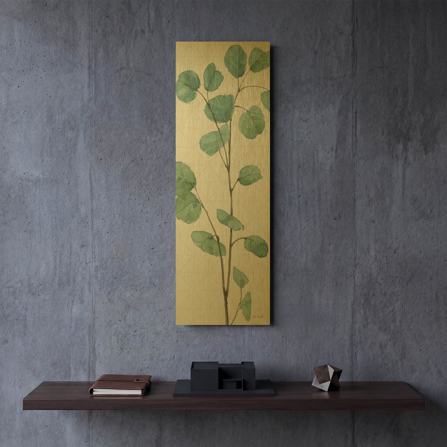 'Mixed Greens LIX' By Lisa Audit Gold Metal Wall Art