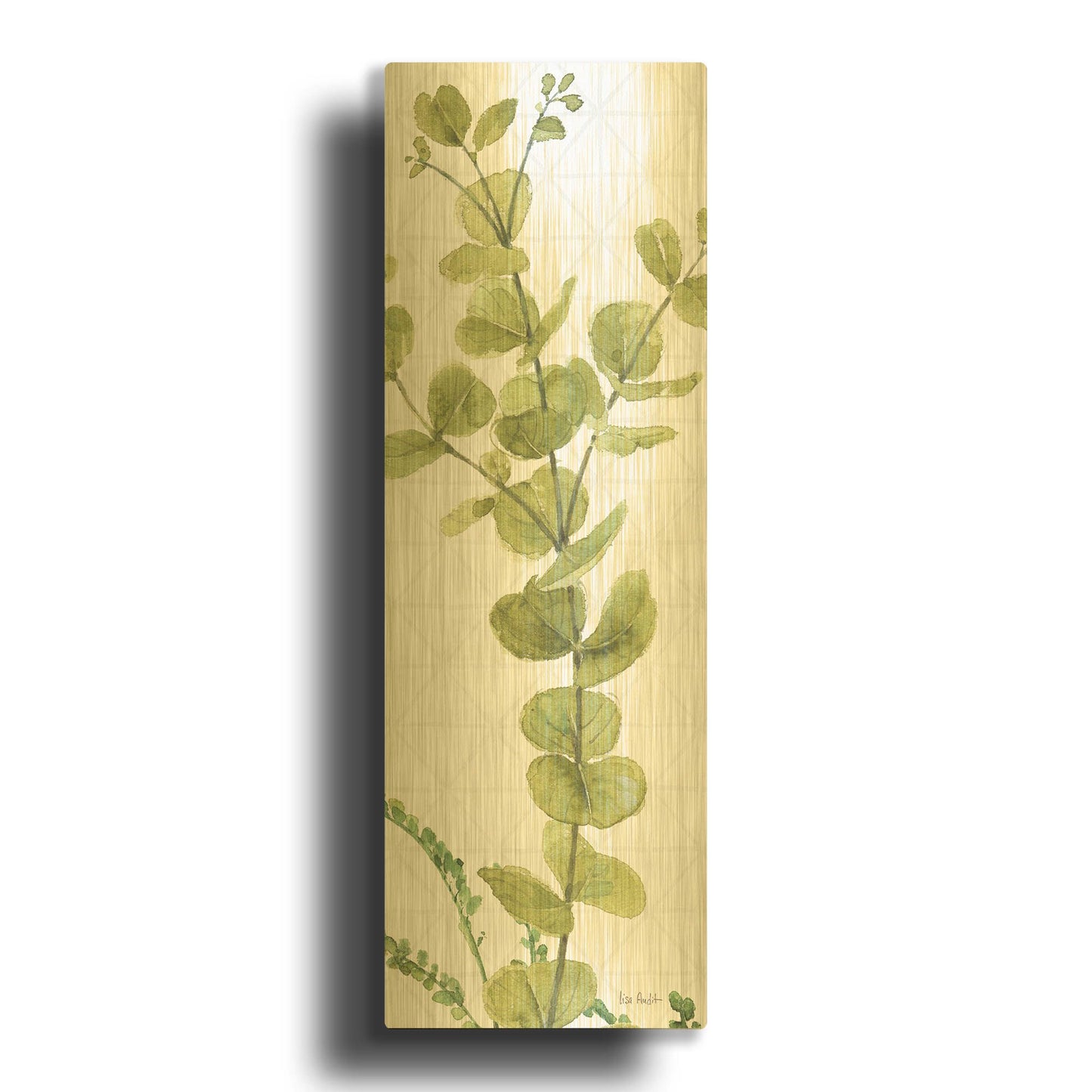 'Mixed Greens LX' By Lisa Audit Gold Metal Wall Art