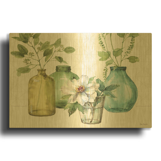 'Mixed Greens LXI' By Lisa Audit Gold Metal Wall Art