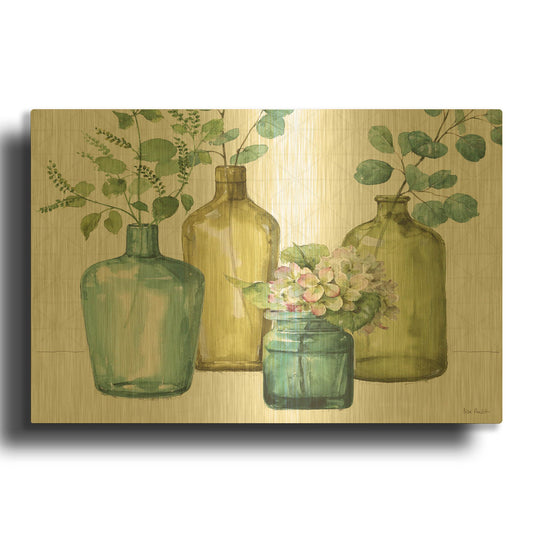 'Mixed Greens LXII' By Lisa Audit Gold Metal Wall Art