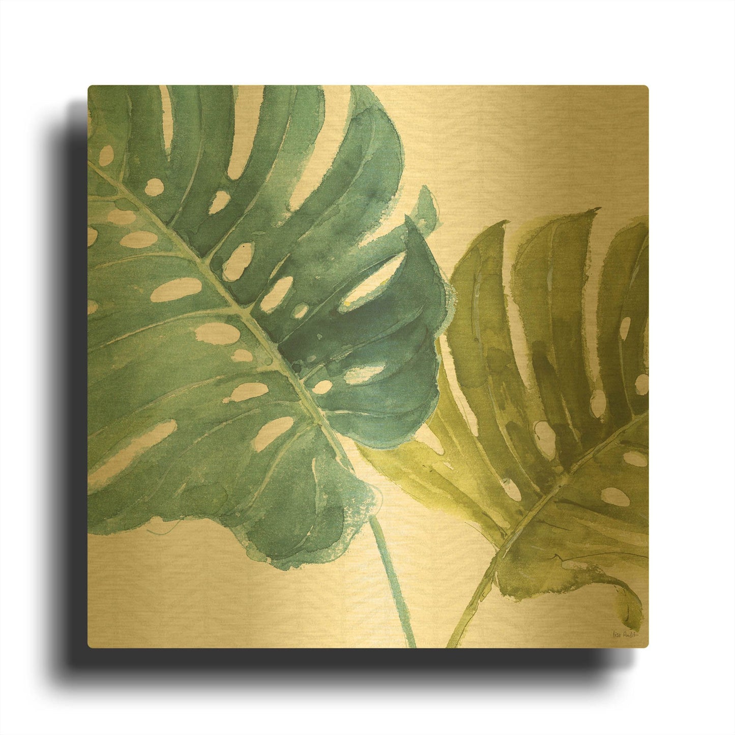 'Mixed Greens LXXV' By Lisa Audit Gold Metal Wall Art