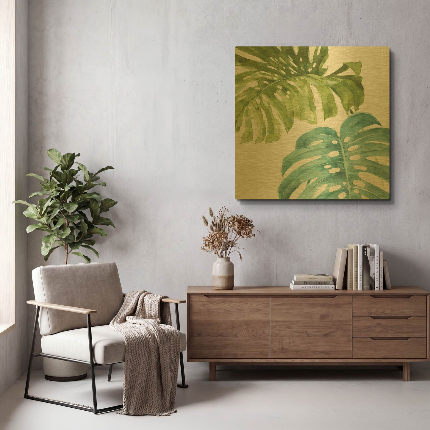 'Mixed Greens LXXVI' By Lisa Audit Gold Metal Wall Art