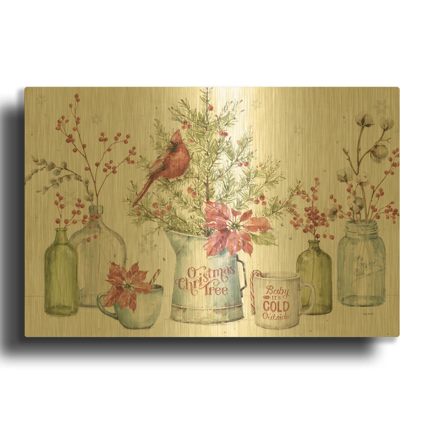 'A Christmas Weekend I' By Lisa Audit Gold Metal Wall Art