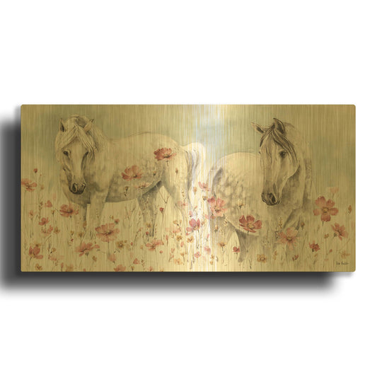 'Wild Horses III' By Lisa Audit Gold Metal Wall Art