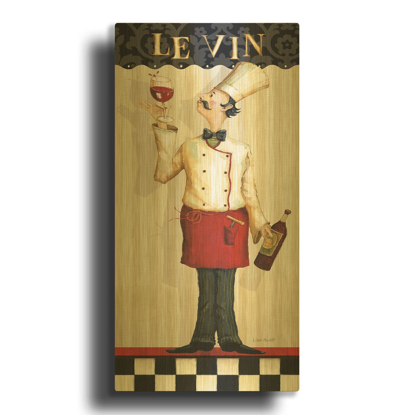 'Chef' By Lisa Audit Gold Metal Wall Art