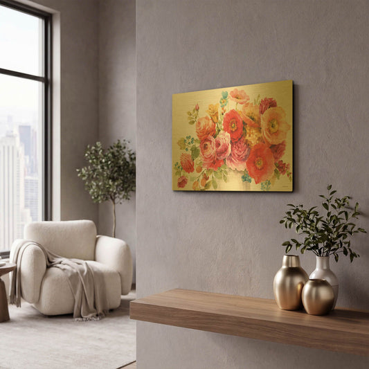 'Country Fresh I' By Lisa Audit Gold Metal Wall Art